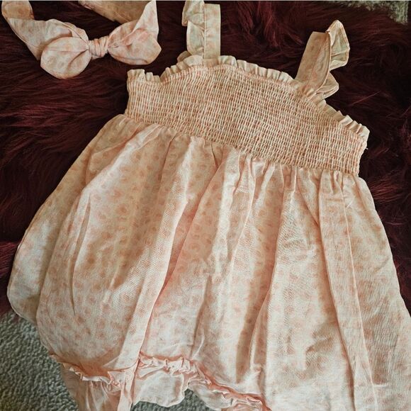 CYNTHIA ROWLEY APRICOT PRINT DRESS - Picture 2 of 5